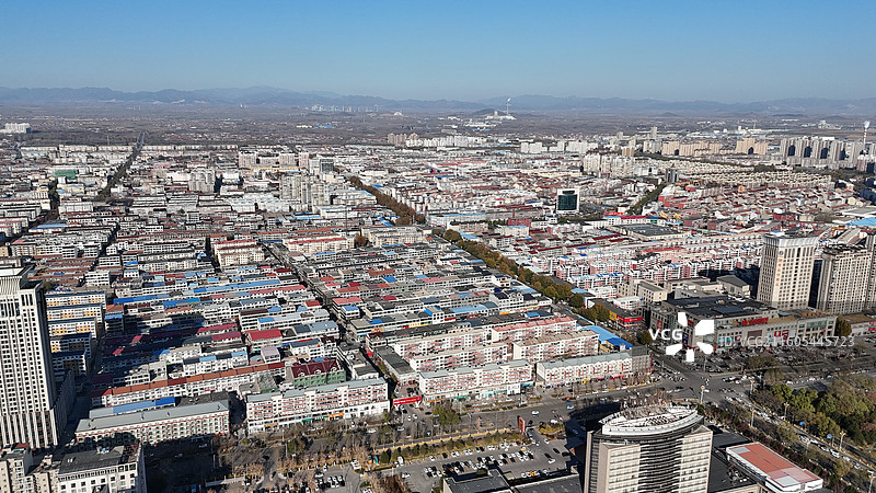 航拍迁安市千亿县城市风光图片素材