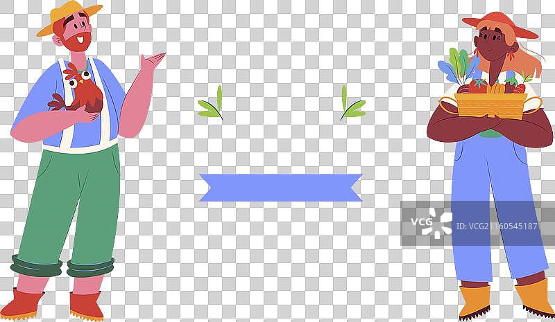 手绘本地市场着陆页模板图片素材