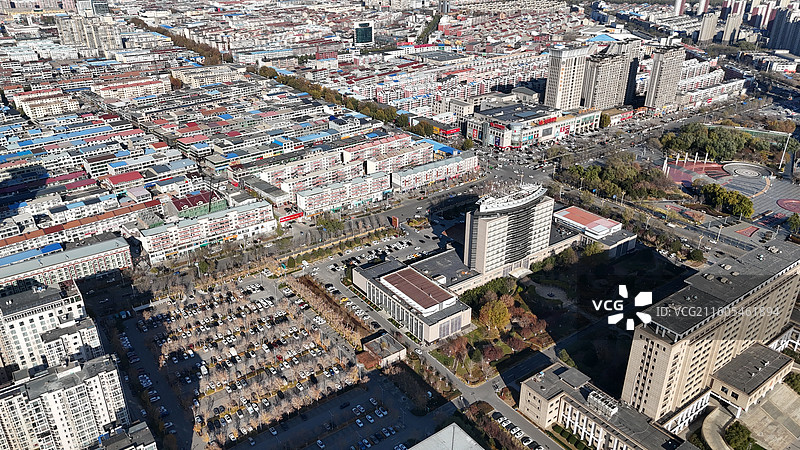 航拍迁安市千亿县城市风光图片素材