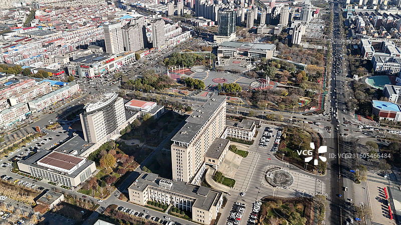 航拍迁安市千亿县城市风光图片素材