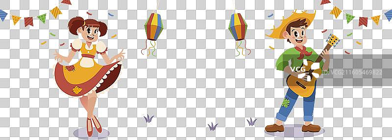 手绘的六月节Facebook封面模板图片素材