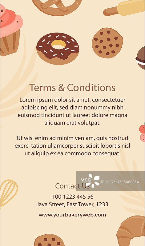 手绘面包店身份证模板图片素材