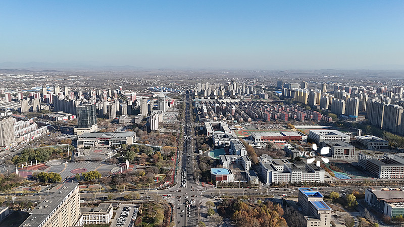 航拍迁安市千亿县城市风光图片素材