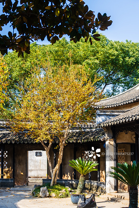 秋，苏州园林同里古镇耕乐堂图片素材