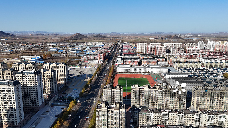 滦州市城市风光航拍图片素材