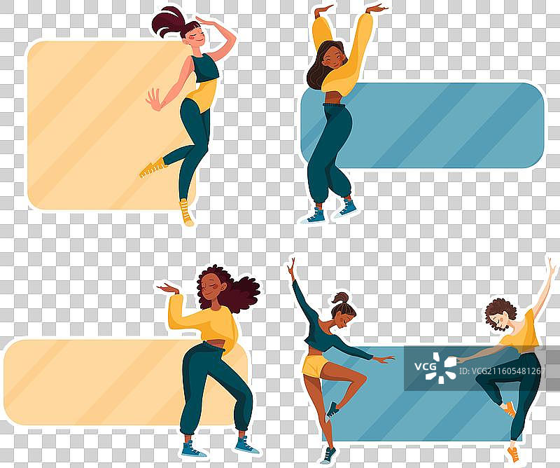 手绘舞蹈学校徽章图片素材