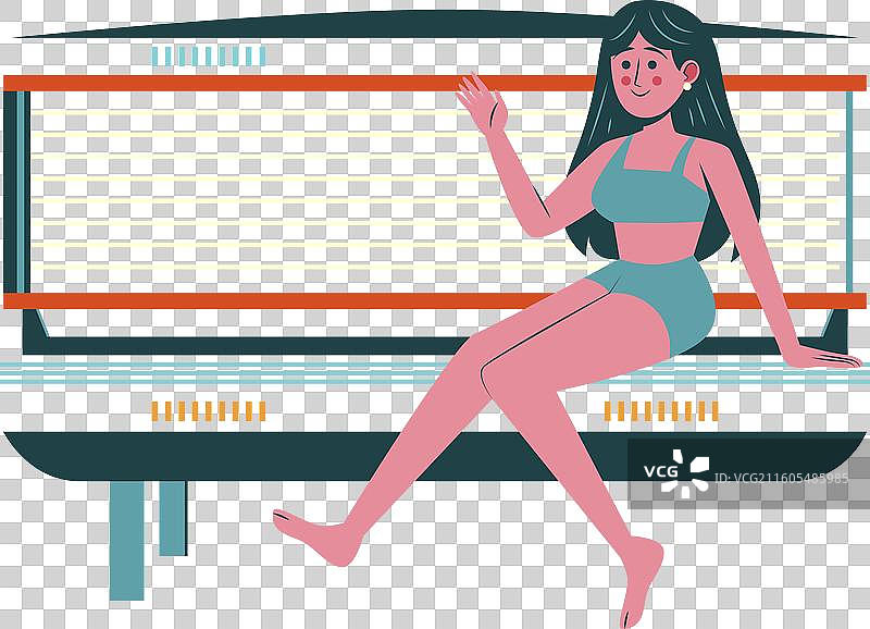 手绘躺椅图片素材