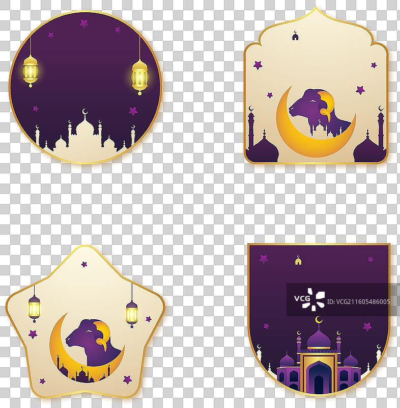 渐变开斋节徽章图片素材