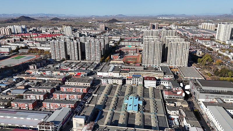 滦州市城市风光航拍图片素材