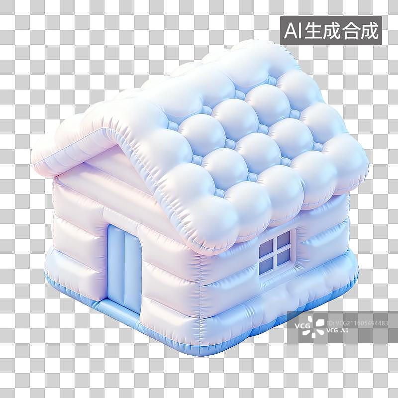 【AI数字艺术】充气房子建筑插画图片素材