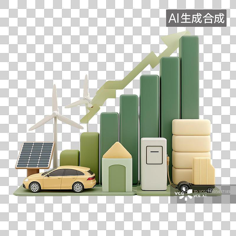 【AI数字艺术】清洁能源与金融增长图片素材