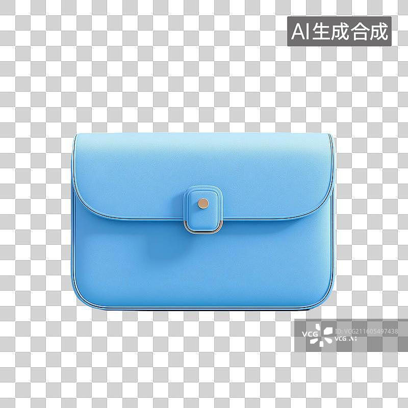 【AI数字艺术】蓝色文件袋3D图标图片素材