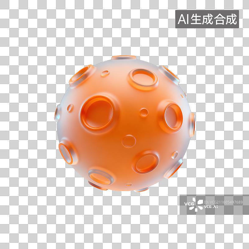 【AI数字艺术】3D磨砂玻璃材质科技科幻主题火星元素图片素材