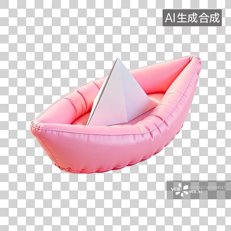 【AI数字艺术】充气纸船插画图片素材