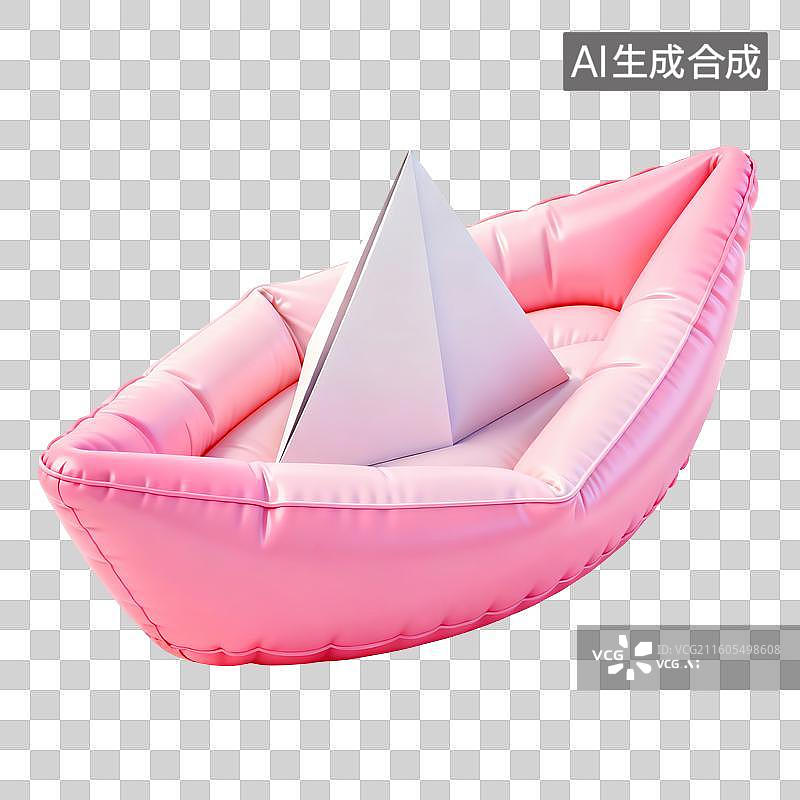 【AI数字艺术】充气纸船插画图片素材