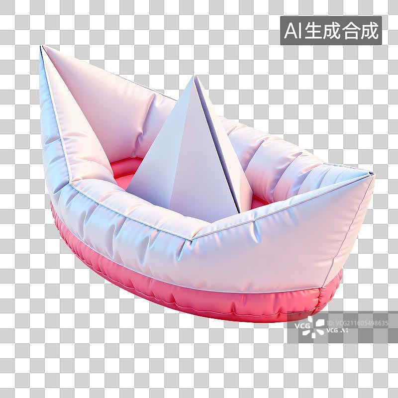 【AI数字艺术】充气纸船插画图片素材