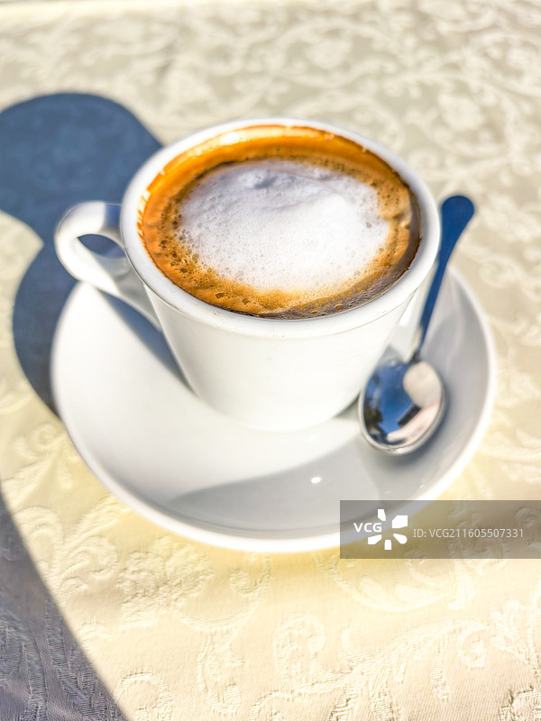 卡布奇诺咖啡饮品特写图片素材