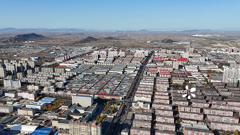 滦州市城市风光航拍图片素材