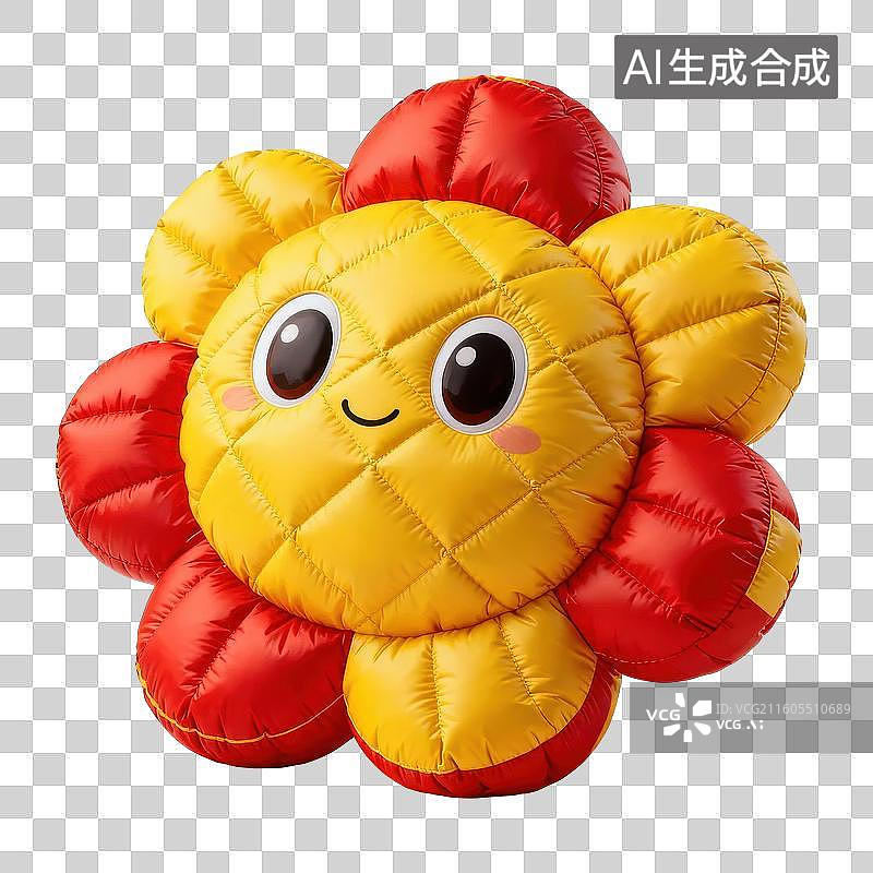 【AI数字艺术】黄色花朵造型毛绒玩具图片素材