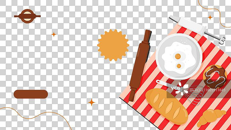 扁平化设计面包店着陆页图片素材