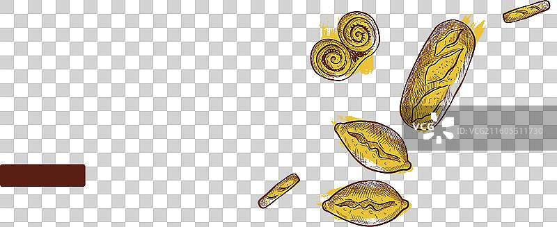 手绘纹理烘焙店着陆页图片素材