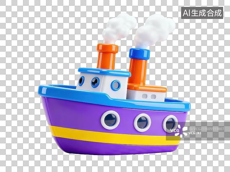 【AI数字艺术】彩色玩具船冒烟图片素材