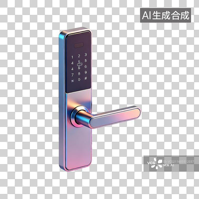 【AI数字艺术】3D智能门锁-全屋智能图片素材