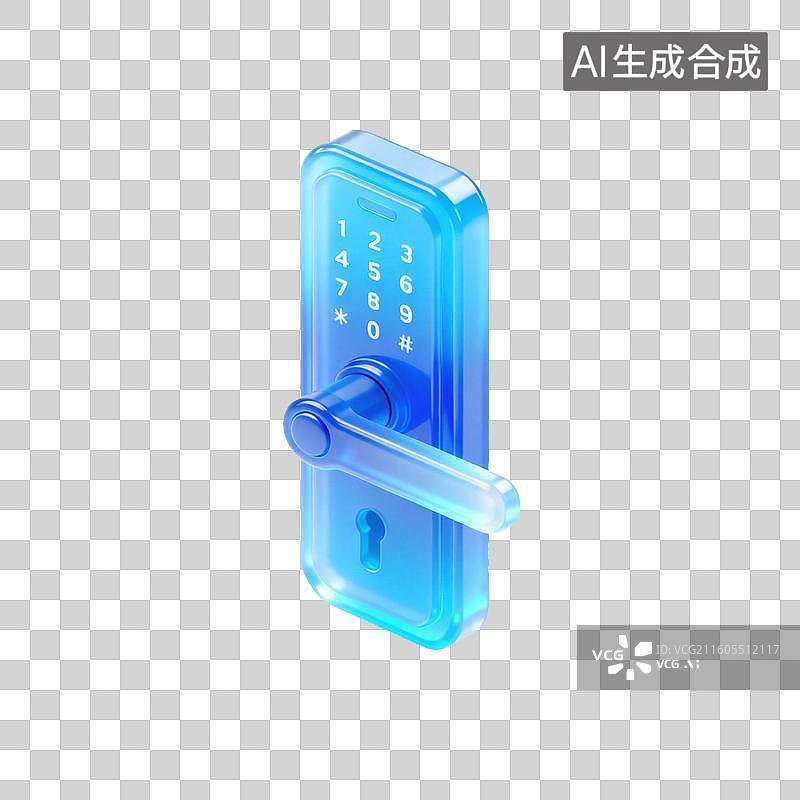 【AI数字艺术】3D智能门锁-全屋智能图片素材