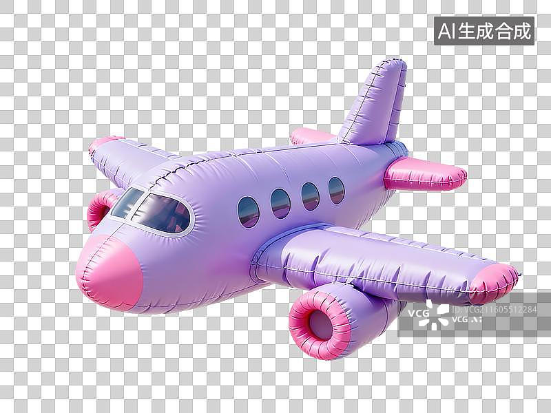 【AI数字艺术】紫色充气飞机玩具图片素材