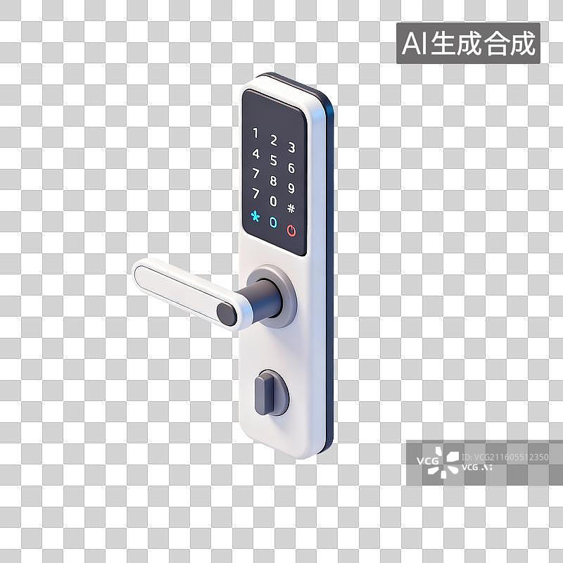 【AI数字艺术】3D智能门锁-全屋智能图片素材