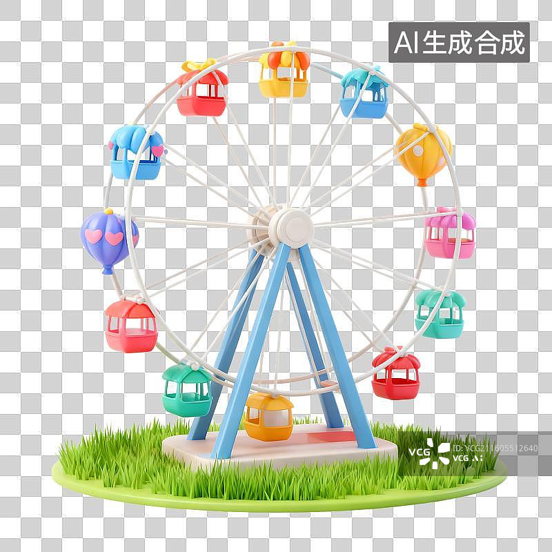 【AI数字艺术】色彩缤纷的摩天轮景观图片素材