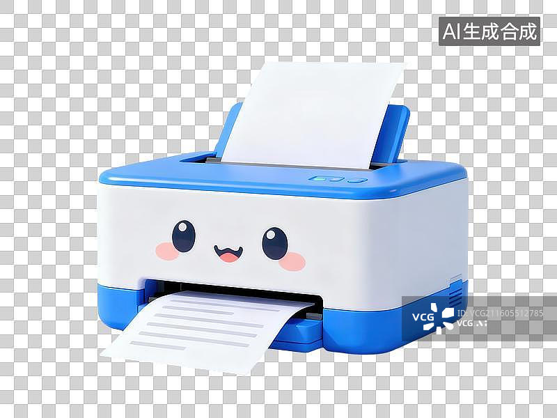 【AI数字艺术】卡通风格打印机输出纸张图片素材