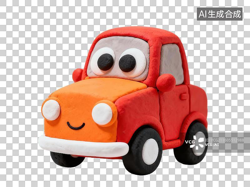 【AI数字艺术】红色卡通玩具车图片素材