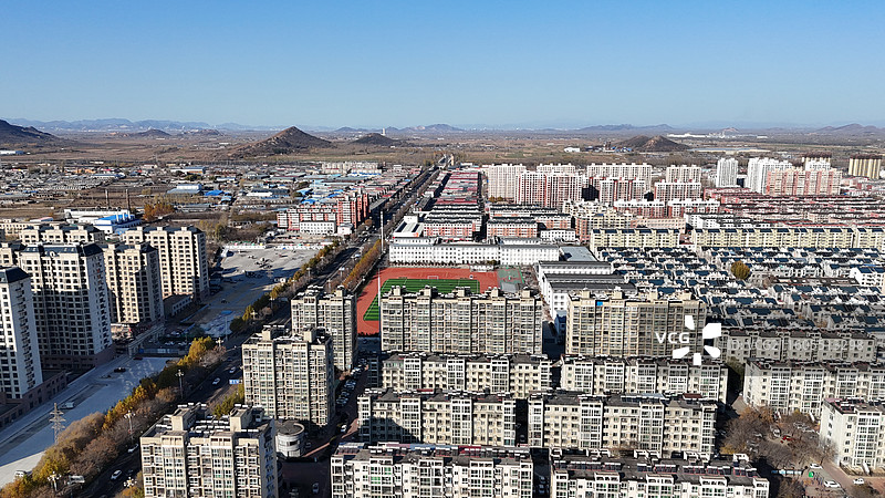 滦州市城市风光航拍图片素材