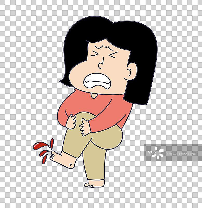 脚趾流血的女性人物图片素材