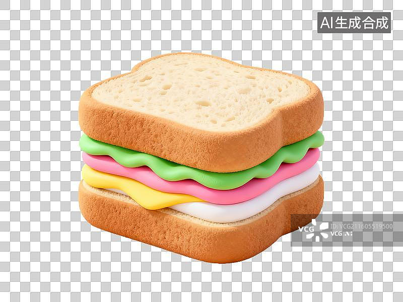 【AI数字艺术】三明治面包夹彩色馅料图片素材