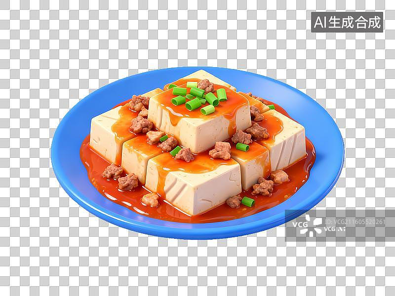 【AI数字艺术】红油豆腐配肉末葱花图片素材