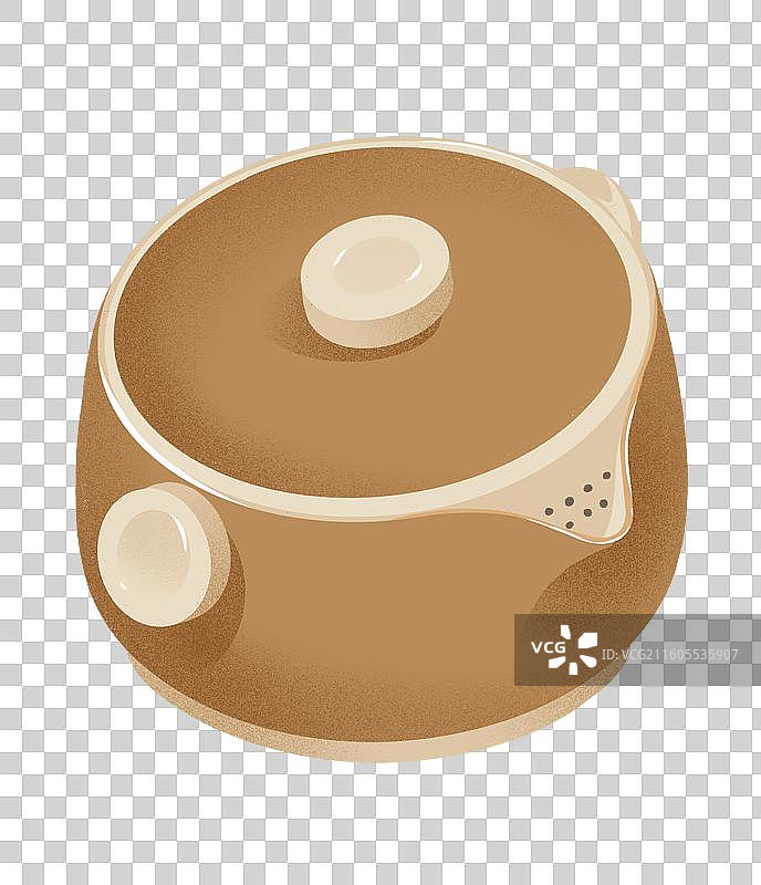 卡通手绘写实茶壶插画元素图片素材