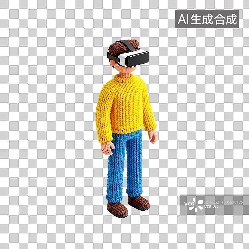 【AI数字艺术】VR眼镜穿戴-虚拟现实科技图片素材