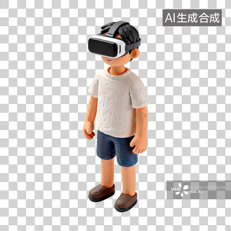 【AI数字艺术】VR眼镜穿戴-虚拟现实科技图片素材