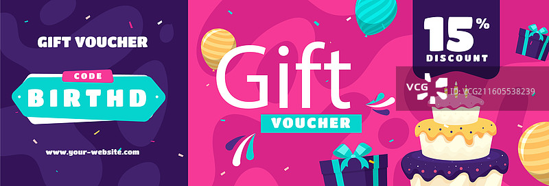 生日礼券模板设计图片素材