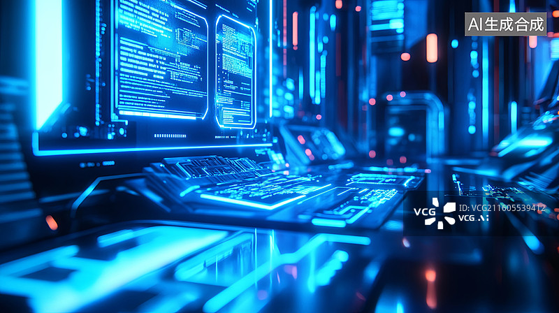 【AI数字艺术】未来科技控制中心图片素材