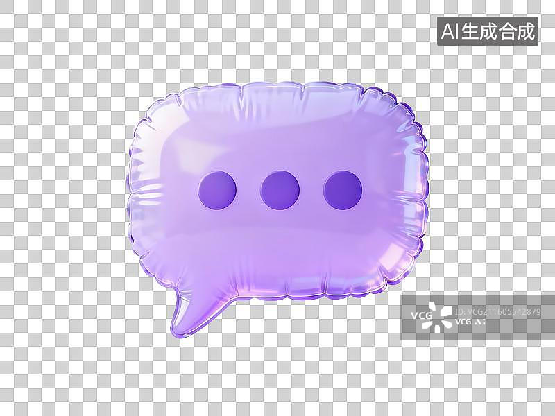 【AI数字艺术】紫色对话气泡形状的气球图片素材