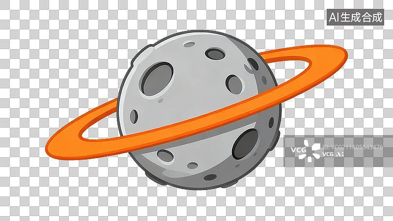 【AI数字艺术】带环的灰色星球图片素材