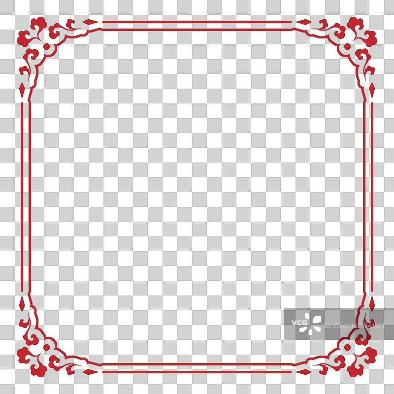 中式祥云正方形边框素材图片素材