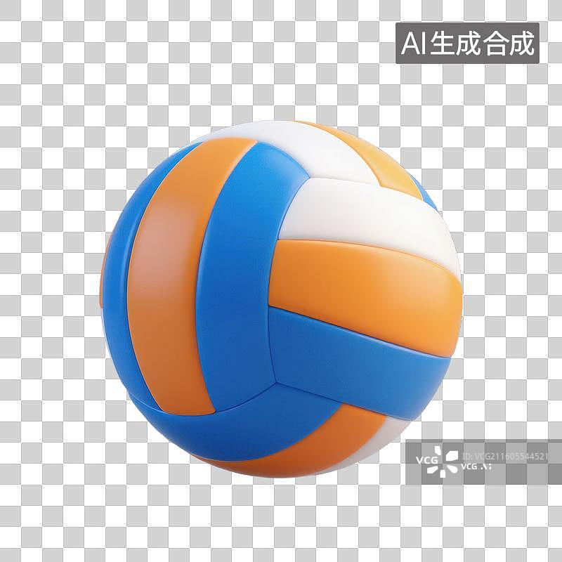 【AI数字艺术】3D体育运动项目排球元素图片素材