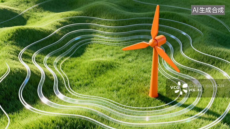 【AI数字艺术】绿能科技风力发电智慧能源营销素材图片素材