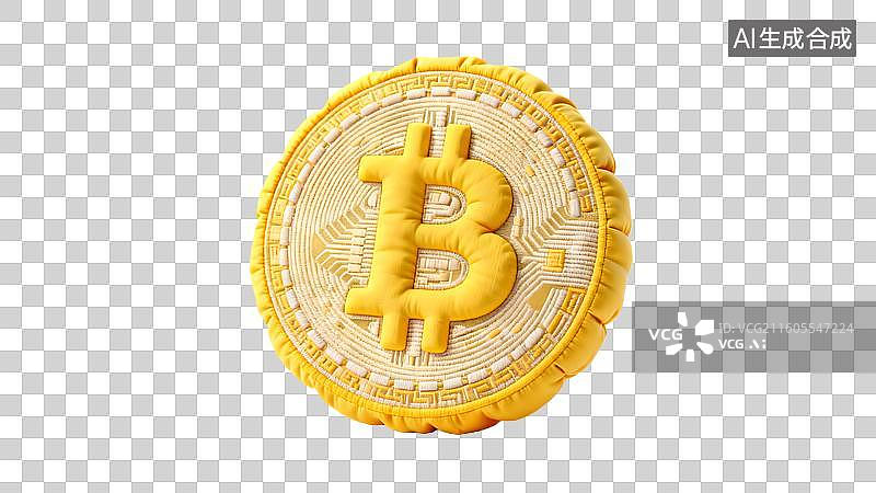 【AI数字艺术】充气风格的比特币标志图片素材