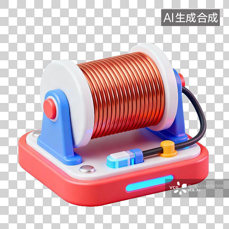 【AI数字艺术】3D拟物风格新科技科幻商务元素特斯拉线圈图片素材