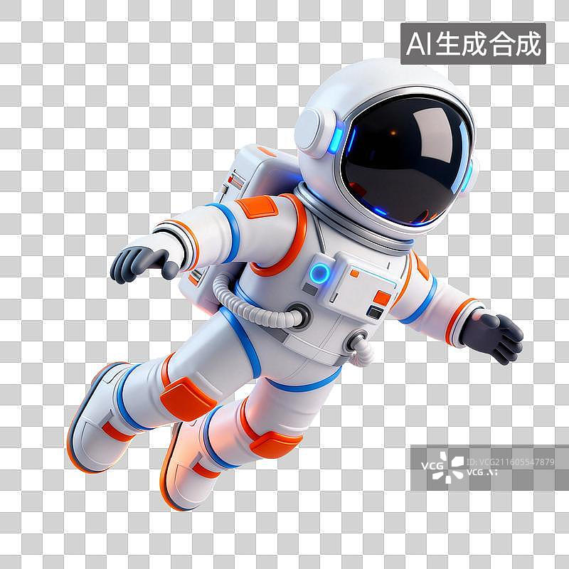【AI数字艺术】3D拟物风格新科技科幻商务元素宇航员图片素材
